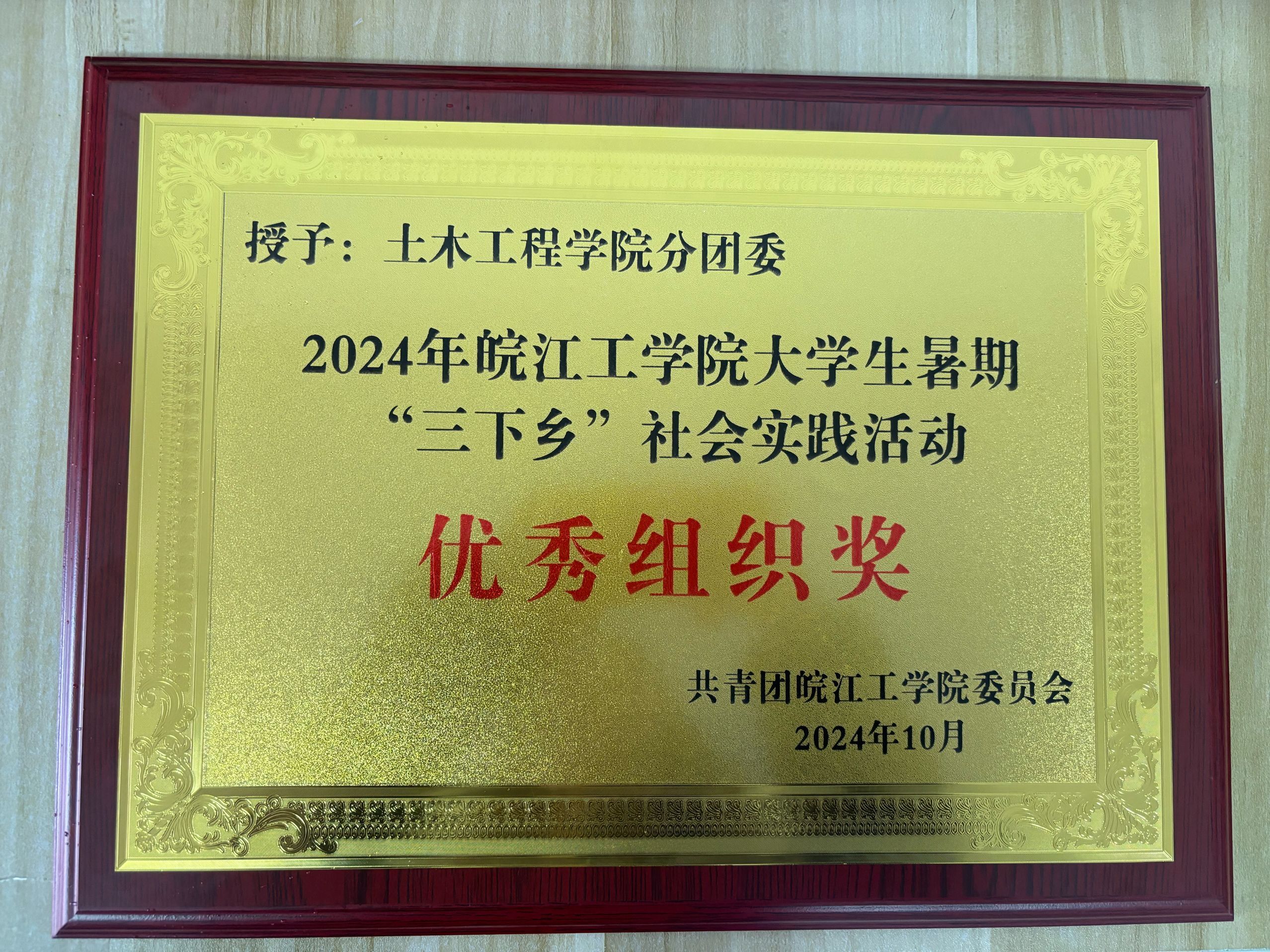 <strong>土木工程学院分团委荣获2024年18新利怎样大学生暑期“三下乡”优秀组织奖</strong>